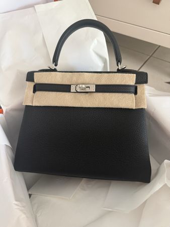 Hermès Kelly 25 – Schwarz Togo Leder – Palladium Hard