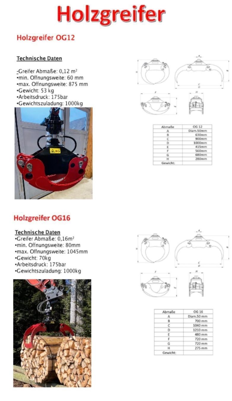Pinze: Holzzange/ Forstgreifer 1.27m/ 3t Rotator – Nuovo e nell'imballaggio originale da Steinhuserberg venduto da FK93 7