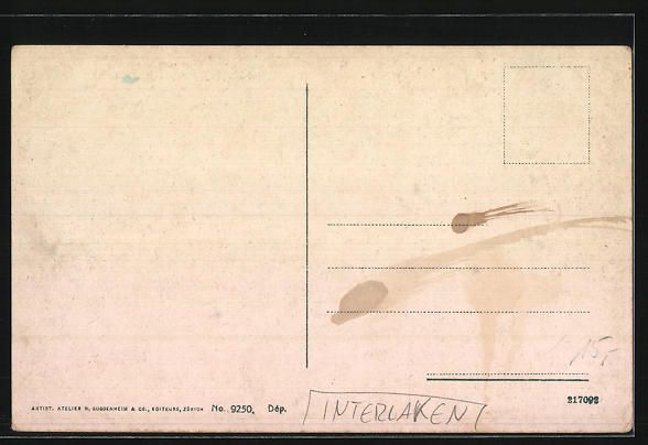 Cartoline postali: Interlaken, Fabrique de sculptures Egger – Usato da Berlin venduto da bartko-reher 1