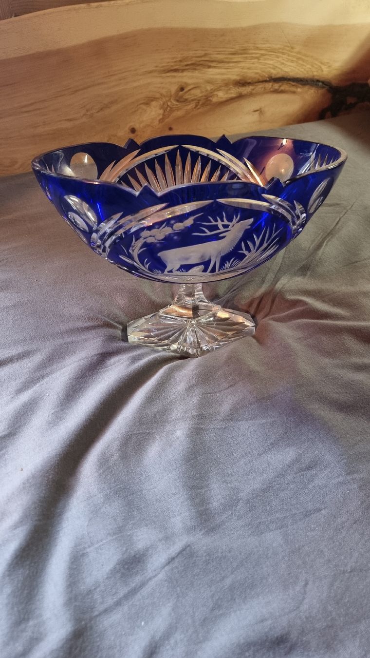 Bicchieri: .Kristallglasschale mit Hirsch – Usato da Sils im Domleschg venduto da platin01 3