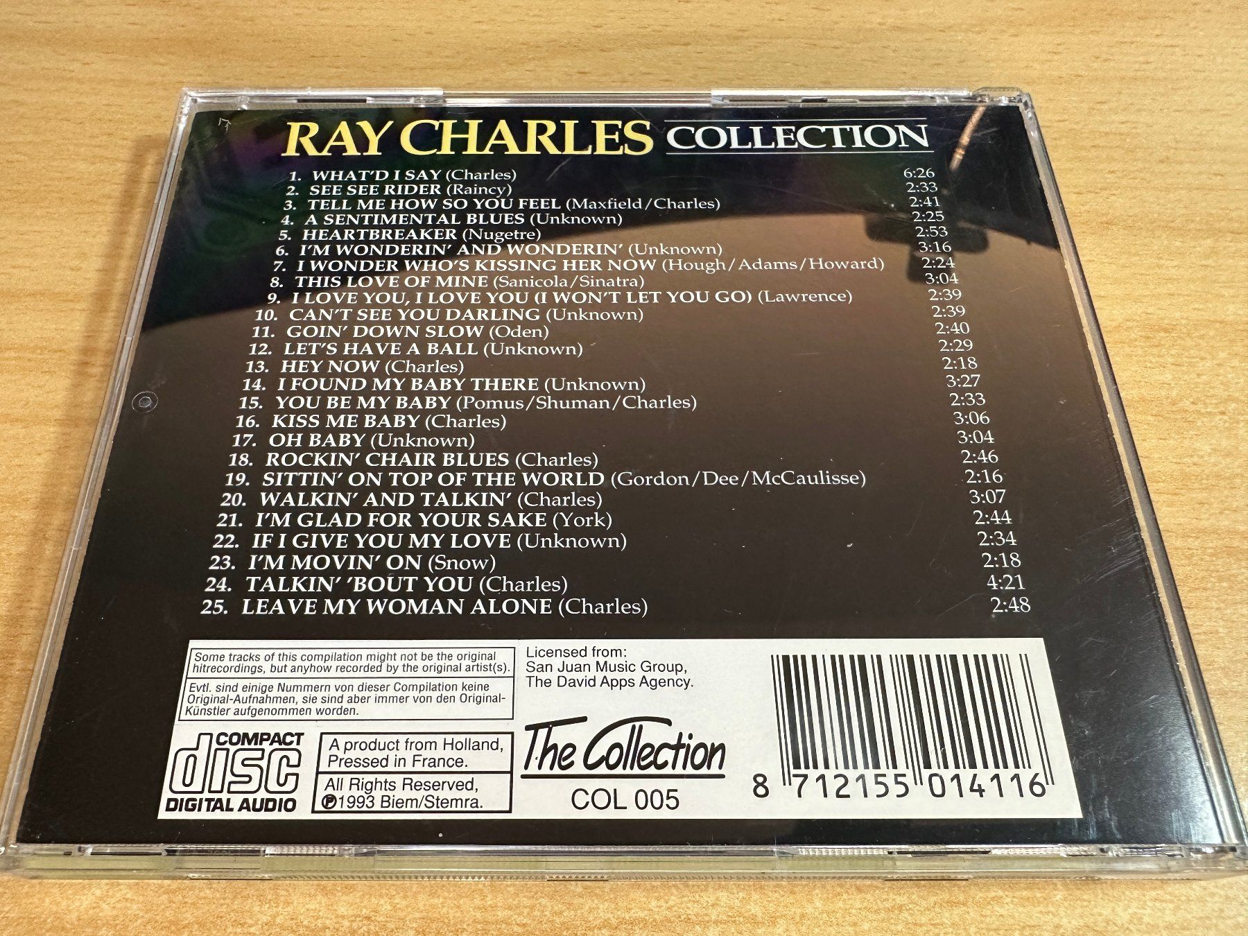 CD: C1 Ray Charles – Collection – Usato da Rikon im Tösstal venduto da Alpenmutz 1