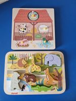 2 Stk. Holz Puzzle (Bauernhof, Zoo)