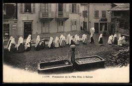 AK Salvan, Procession de la Fête-Dieu