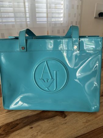 Armani Jeans Tasche Lackleder Tuerkis guter Zustand