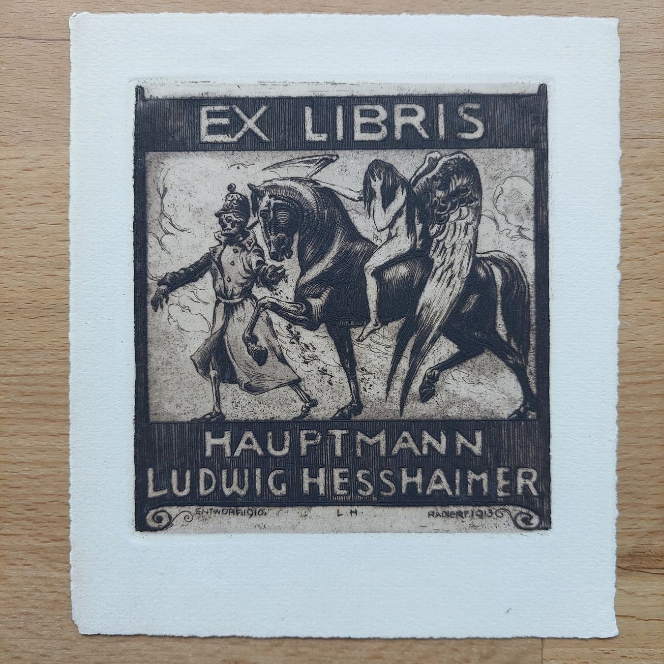 Tableaux: Exlibris Ludwig Hesshaimer - Original Radierung Tod – D'occasion à Obfelden par Exlibris-Art