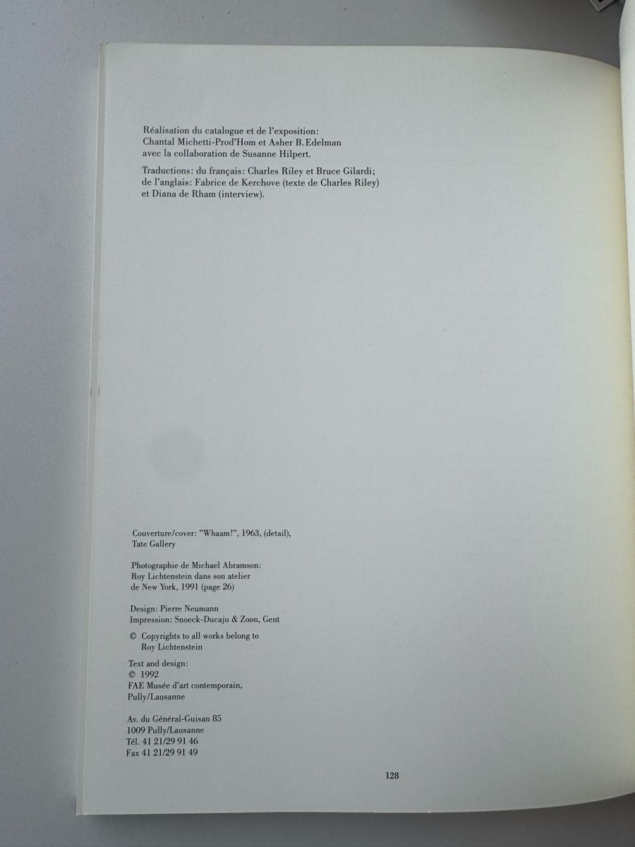 Bücher: Roy Lichtenstein SIGNED Exhibition Catalog Switzerland Pop – Gebraucht aus Morges von SevArt 9