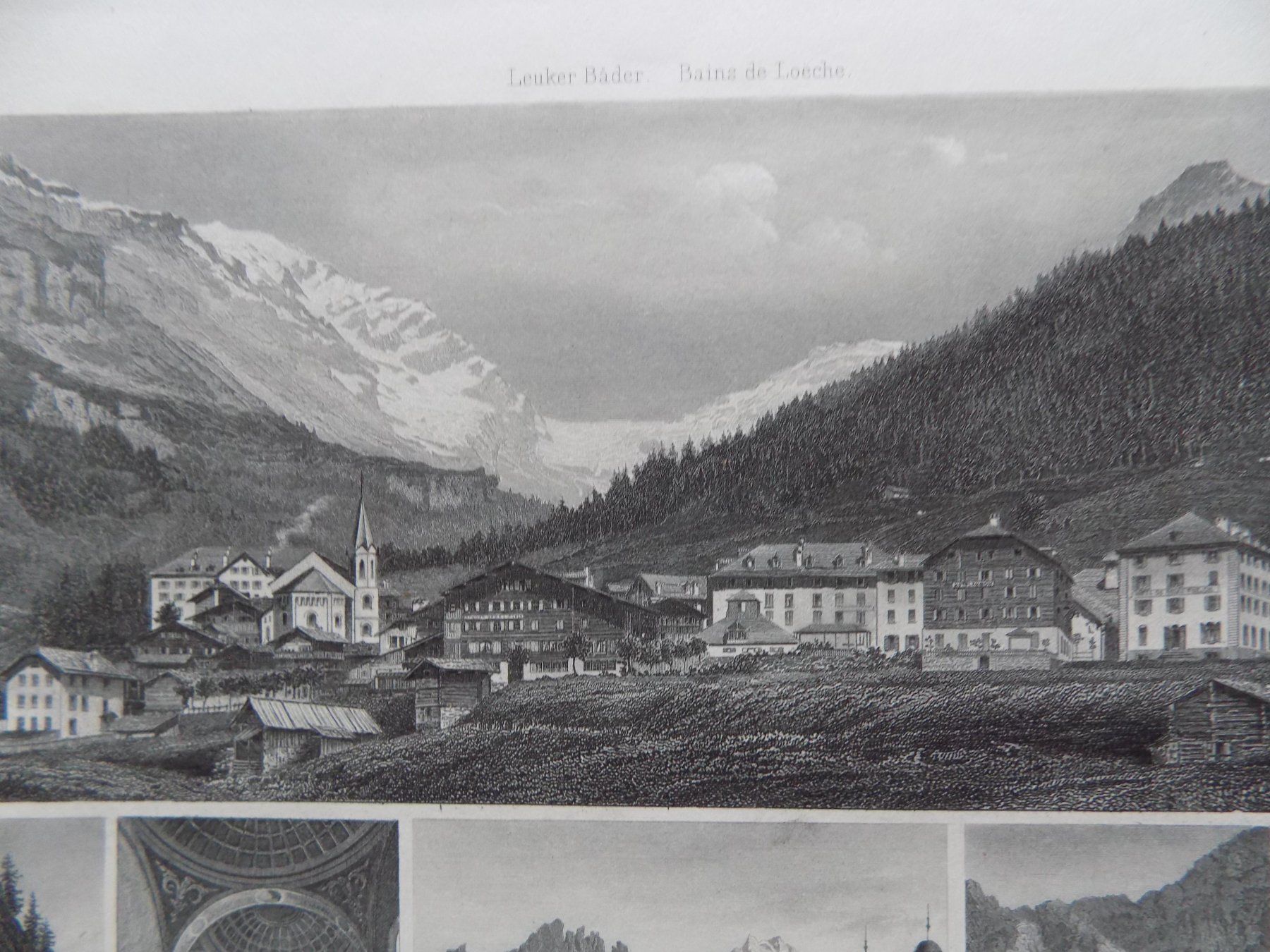 Incisioni: Leuk Souvenir um 1870 – Usato da Risch venduto da Antikfee 1