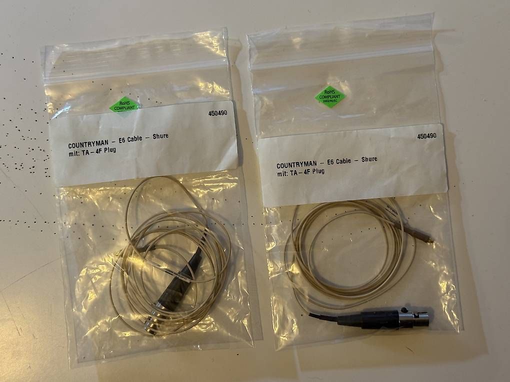 Mikrofone: Shure Ersatzkabel - Countryman E6 Headset mit TA4F-Stecker – Neu (gemäss Beschreibung) aus Muri AG von Ludrigen