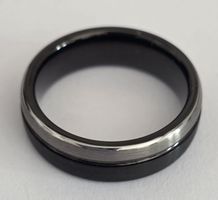 Wolfram-Fingerring, Gr. 54, silber/schwarz