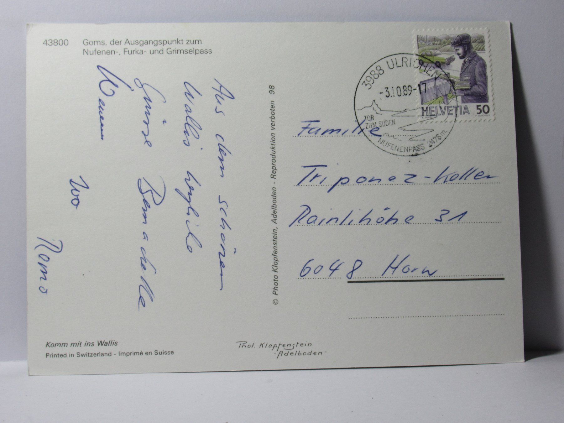 Cartoline postali: Goms - Wallis  , Bergbahn – Usato da Grenchen venduto da Bluemchen1900 1