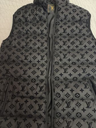 Monogram Puffer Weste Grau/Schwarz