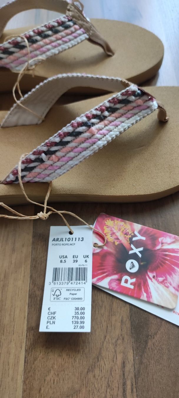 Roxy Chaussures femmes: hübsche Flipflop Strandschuhe von ROXY, Gr. 39 – Neuf avec emballage d'origine à Rossrüti par lele1213 1