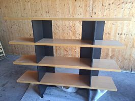 Regal mit 4 Tablaren Holz braun/schwarz