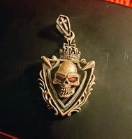 Anhänger Totenkopf mit Krone Silber 925 guter Zustand