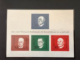 BRD Block 4 1. Todestag Adenauer Postfrisch ** (V682)