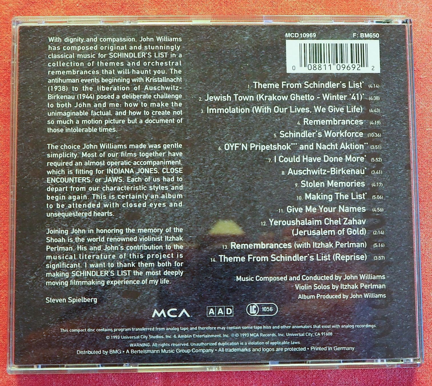 CD: Schindler's List / John Williams / Soundtrack – Usato da Chur venduto da dluli 1