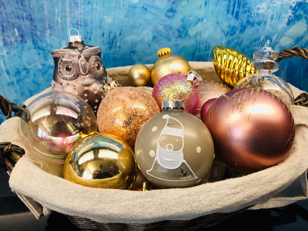 Christbaumkugeln Korb Glaskugeln Weihnachtsdeko Tannenbaum Kaufen auf