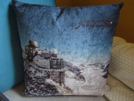 Top Kissen mit Jungfraujoch Motiv, neuwertig!