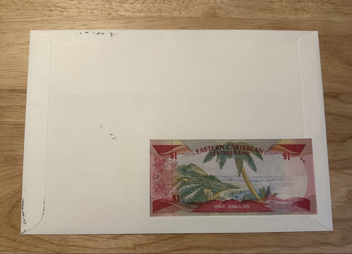 Banconote: Banknoten Brief Anguilla 1 Dollar – Nuovo e nell'imballaggio originale da Oberbüren venduto da dreikapuziner 1
