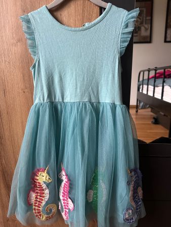 Mini Boden Turquoise Seahorse dress 4-5yrs