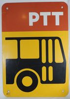 Postauto Haltestelle, PTT Schild