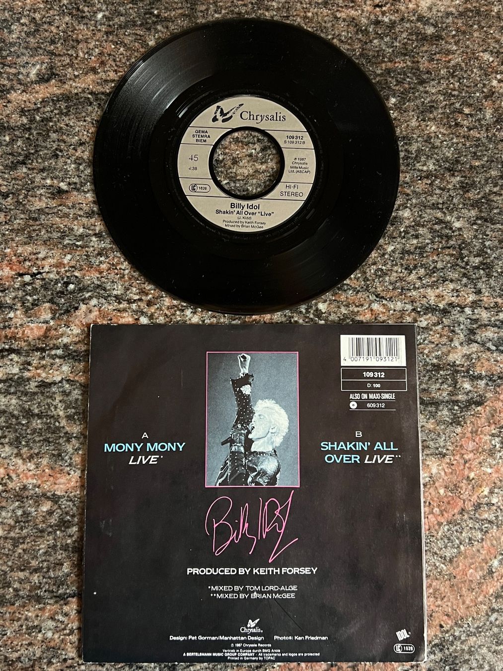 Dischi in vinile: Billy Idol Mony Mony Live/ Shakin' All Over 7" Single Platte – Usato da Altstätten SG venduto da sheamus 1