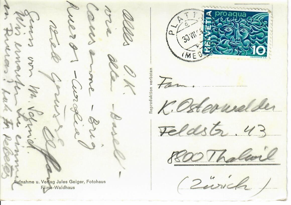 Cartoline postali: Tavetsch - Rueras - Camischolas - Sedrun – Usato da Hochdorf venduto da Ziegel-16 1