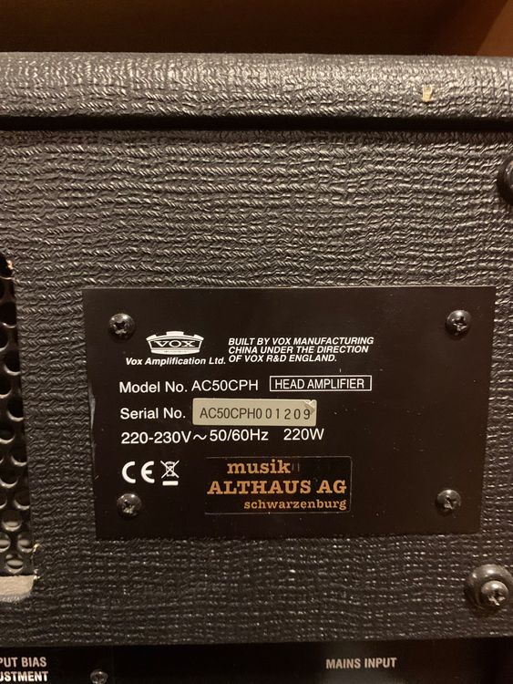 Vox Verstärker: VOX AC-50 CPH Gitarrenverstärker  + VOX 4x12" Box – Gebraucht aus Münchenbuchsee von britishrock 3