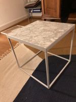 Beistelltisch Marmor-Optik, Metallgestell, 40x40x40cm