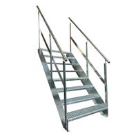 Stahltreppe 8 Stufen+Geländer 80x152cm