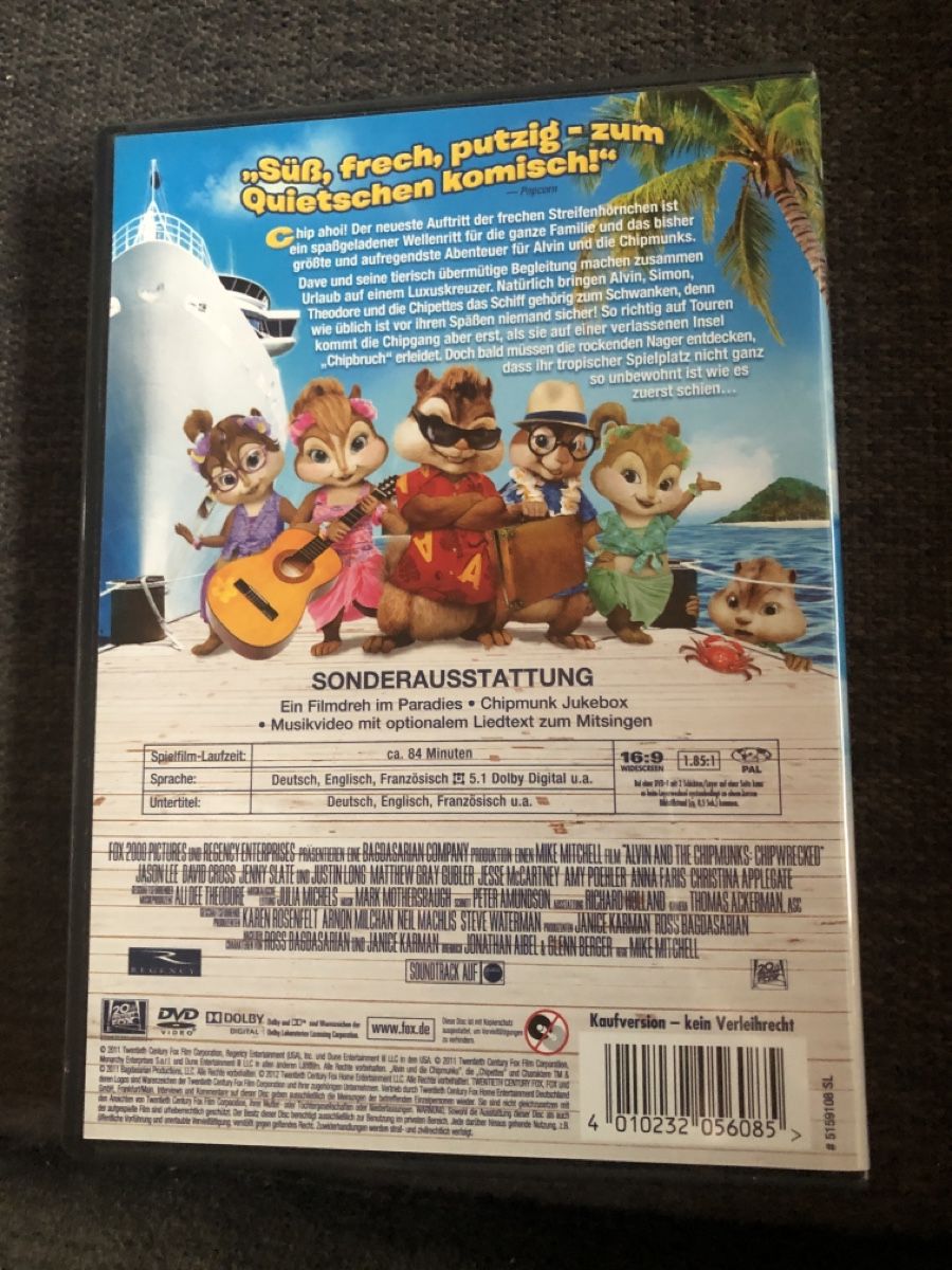 Tutti i DVDs: DVD ALVIN UND DIE CHIPMUNKS – Usato da Balsthal venduto da Katzenfan99 1