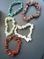Armband Steinmix Turquoise Red Jasper Green Jade White 5Stk