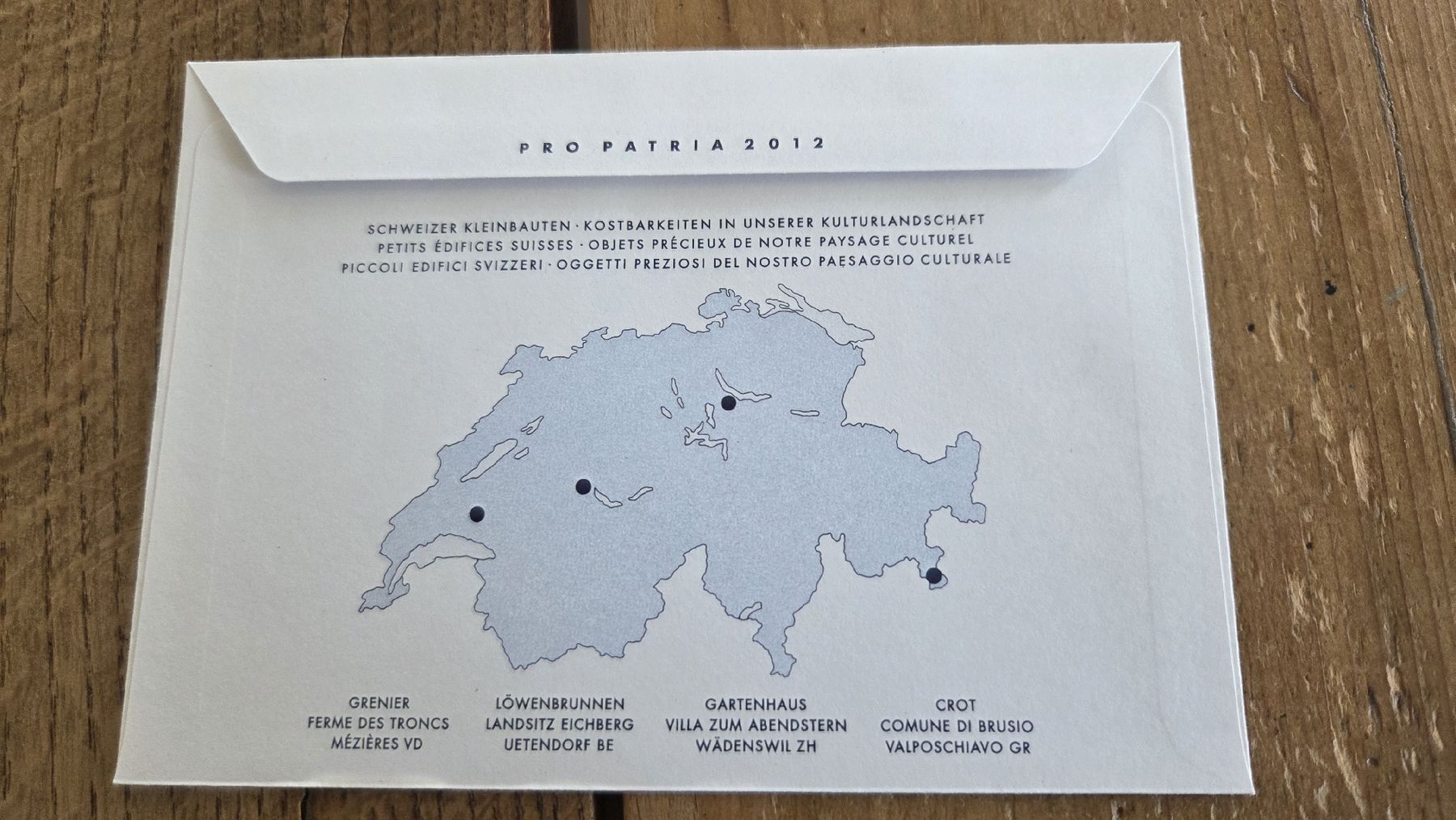 Alle Briefmarken: 2012 FDC Vollstempel Pro Patria – Gebraucht aus Arni AG von Moth68 1