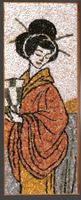 Mosaik Geisha Kunsthandwerk gefertigt aus Stein auf Holz 44c