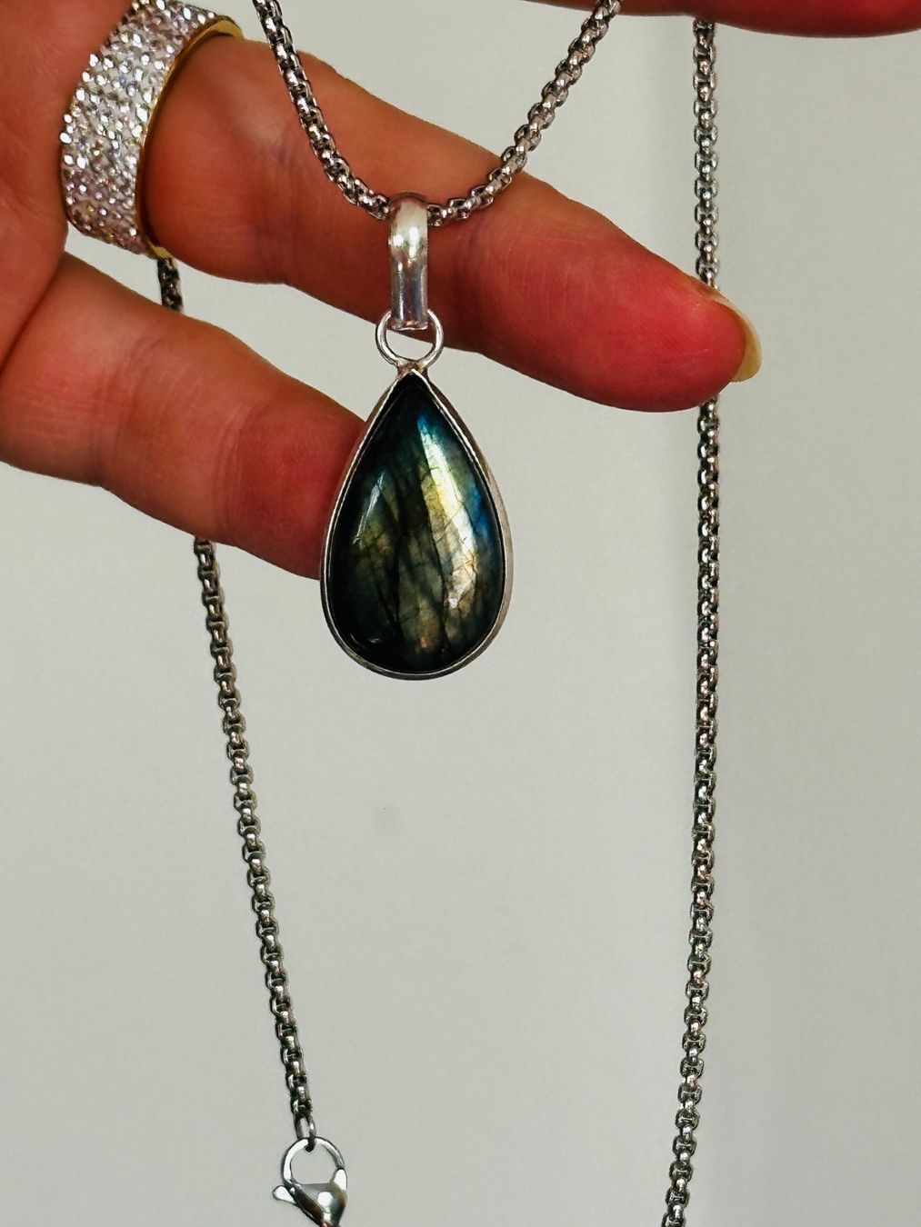 Ketten: Labradorite Gemstone Handmade Jewelry necklace – Neu und originalverpackt aus Genève von AGBERG 8