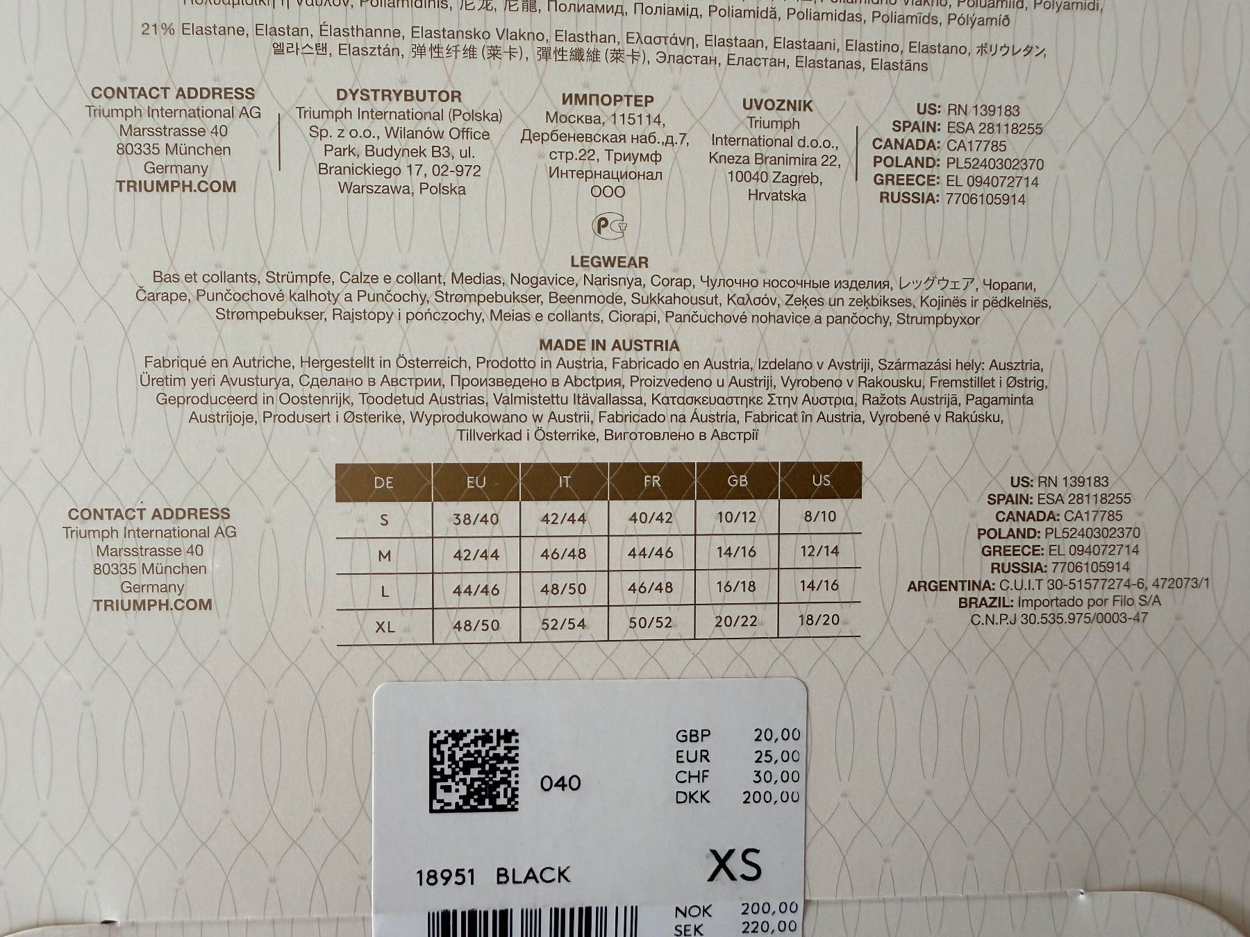 Calze & Collant: TRIUMPH, Strumpfhose SHAPE SENSATION Support, Grösse XS – Nuovo e nell'imballaggio originale da Rudolfstetten venduto da gst_g7xl 2
