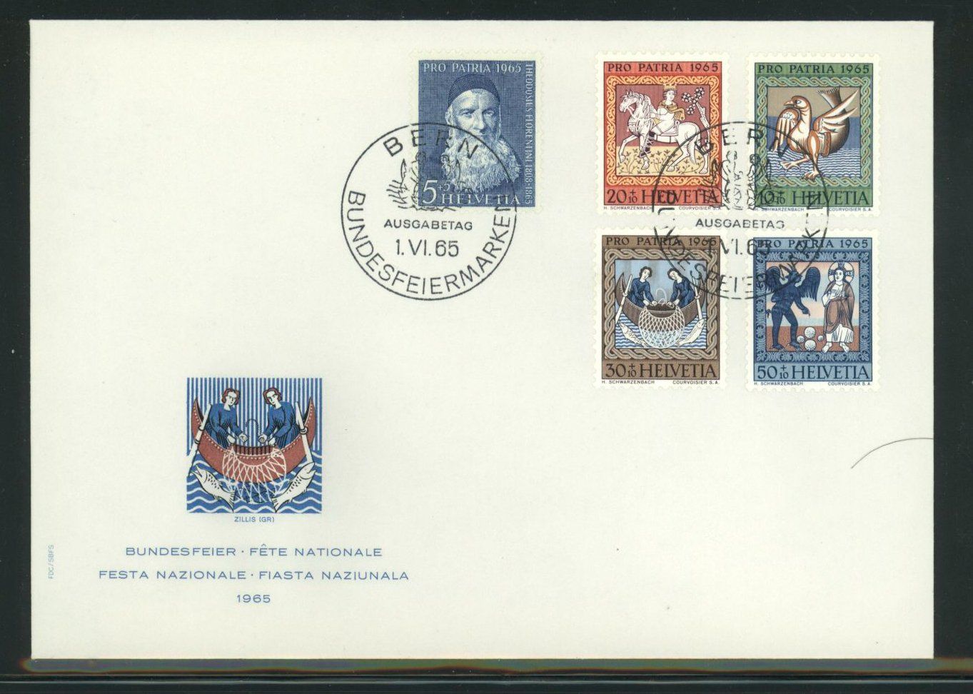 Tutti i francobolli: 1965, FDC, Pro Patria (1) – Usato da Willisau venduto da Vollstempel
