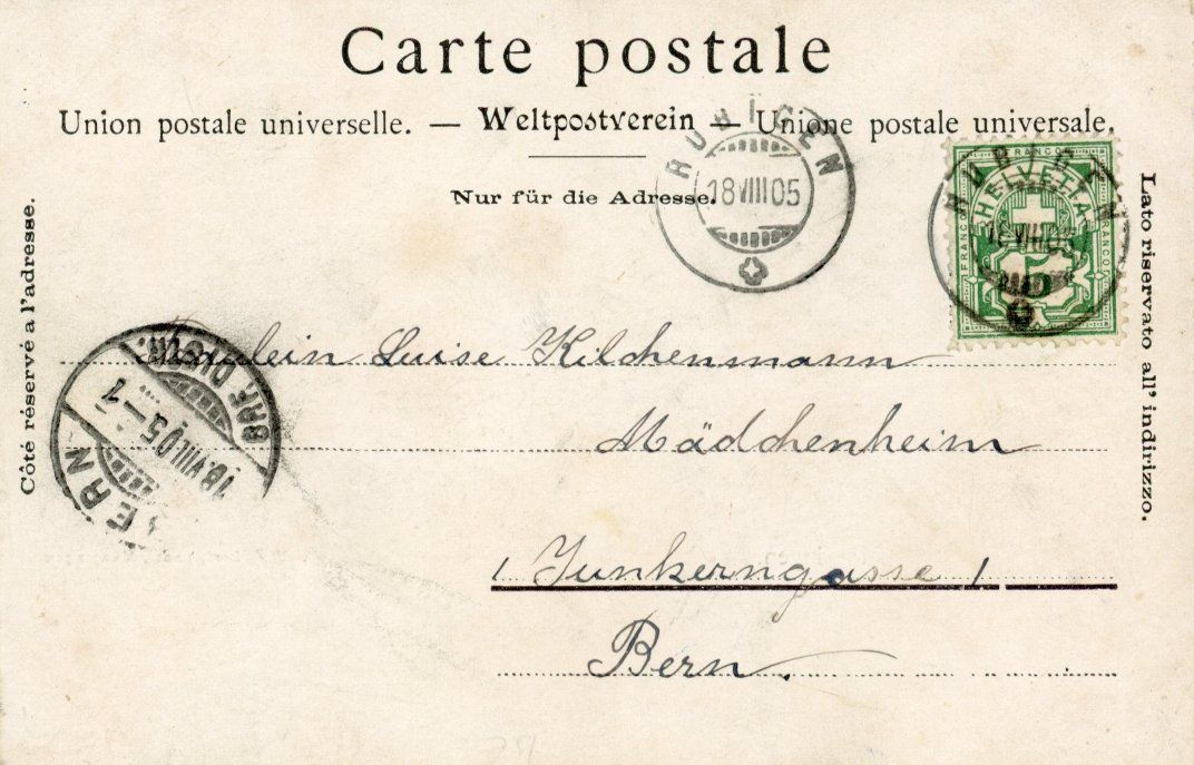 Cartoline postali: Münsingen   BE     um 1905 – Usato da Brig venduto da Valcards54 1