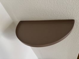 Wandregal halbrund braun Metall montiert Neuwertig