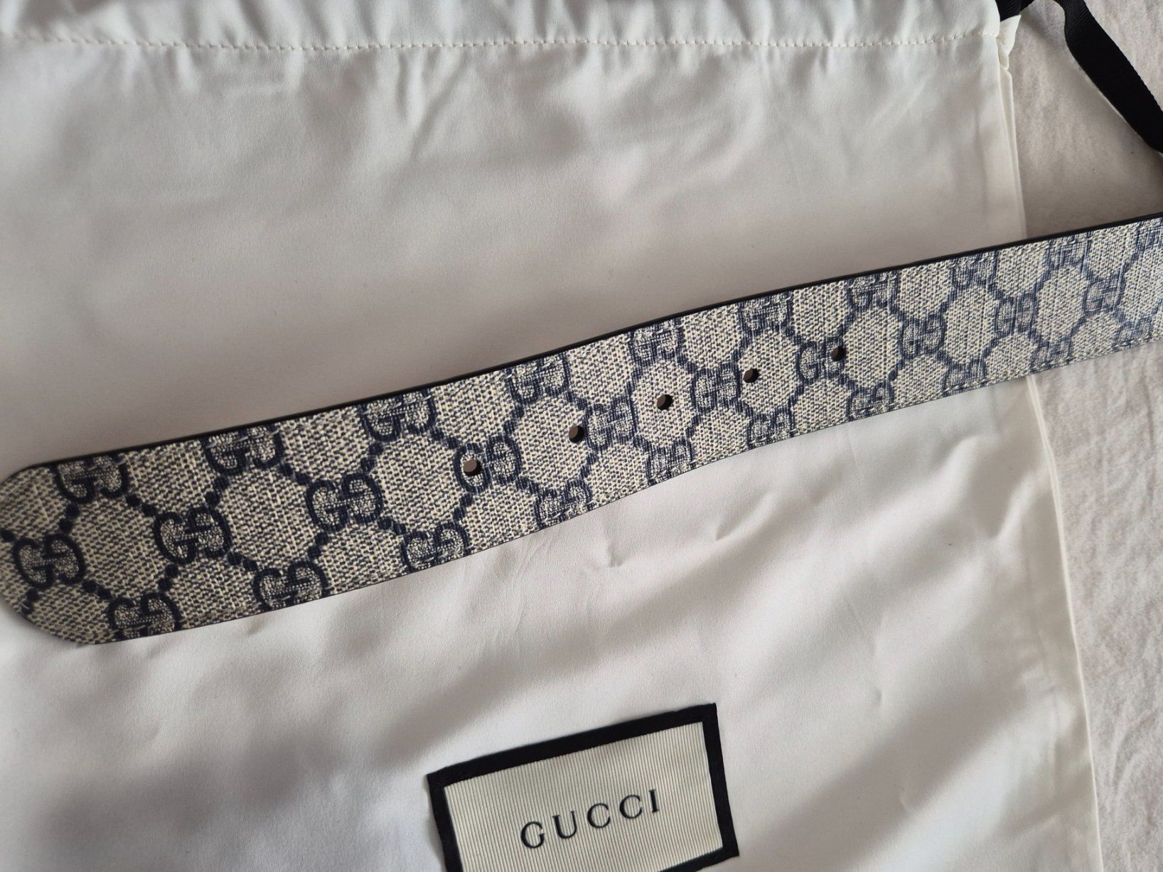Gucci Gürtel: Gucci Gurt GG Monogram Canvas Leder Silber Grösse 100/40 – Neu (gemäss Beschreibung) aus Bülach von Utopia05 5