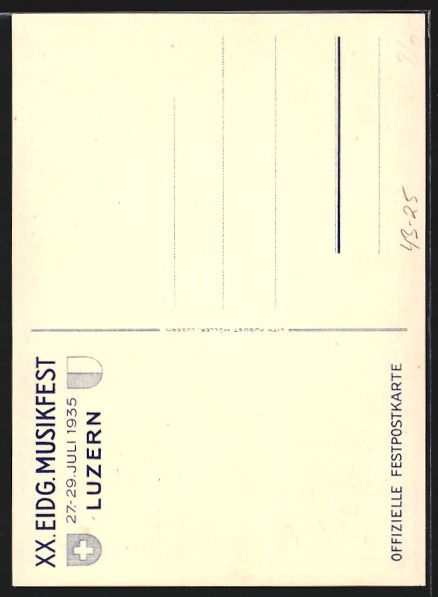 Cartoline postali: Luzern, XX. Eidg. Musikfest 1935, Wenn e – Usato da Berlin venduto da bartko-reher 1