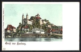 AK Aarburg, Blick zum Ort, 1902