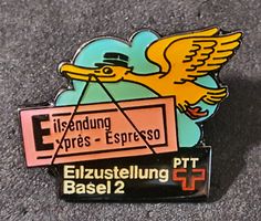 CC940 - Pin Eilsendung Express PTT Eilzustellung Basel