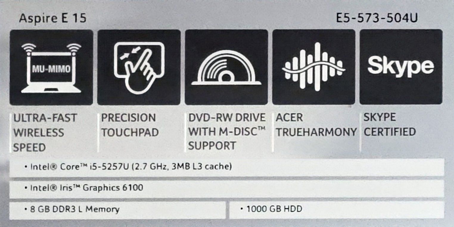 Acer Notebooks: Acer E 15 / 1000 GB / 8 GB RAM/ – Gebraucht aus Buchs SG von nefi022 5