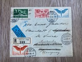 Flugpostbrief 1930 nach Uruguay mit guter Frankatur