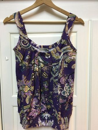 BROADWAY Top, Gr.S, lila gemustert