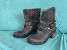 Neue FELMINI Echt Lederstiefel Bikerstyle Gr. 38