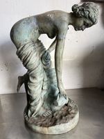 Antike Bronzefigur „Brunnenmädchen“, Gartendeko, Top!