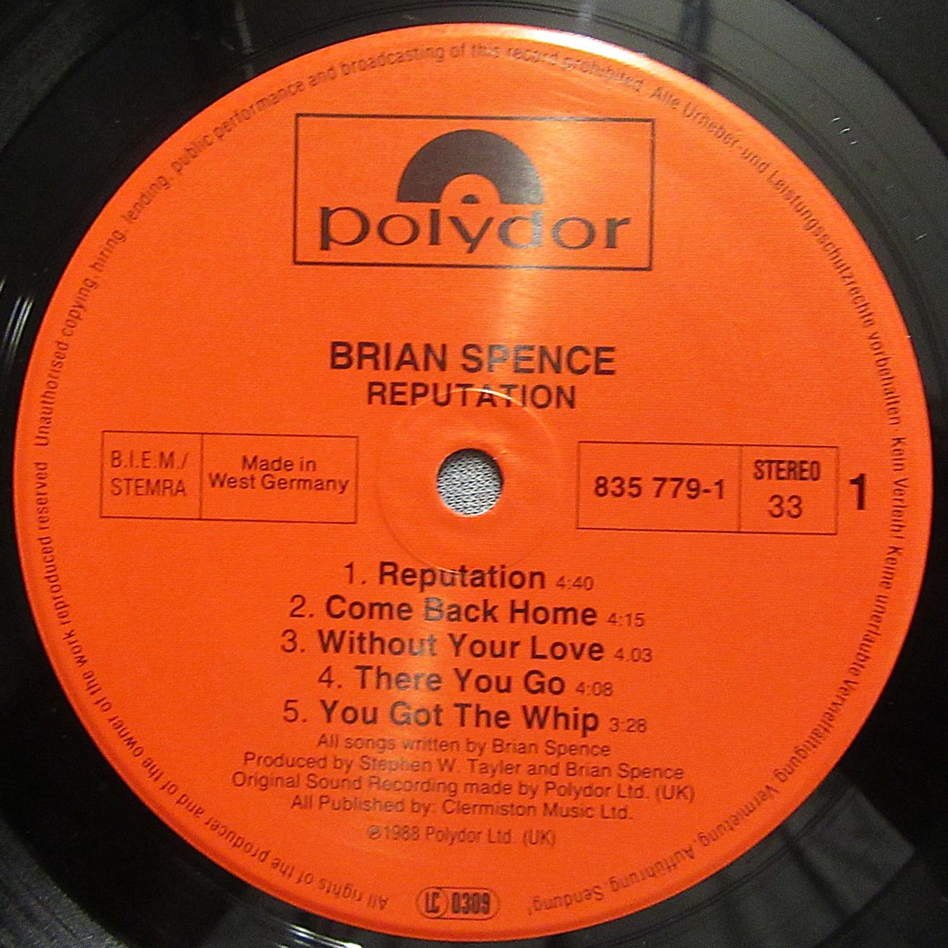 Schallplatten: Brian Spence - reputation - LP ab CHF 5.00 – Gebraucht aus Auenstein von Padabimbim 4