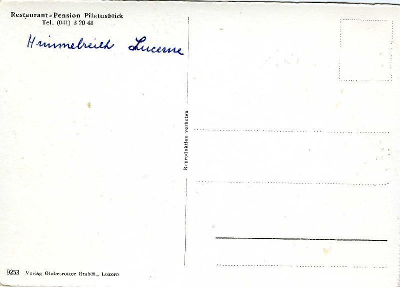 Cartoline postali: Luzern - Restaurant Pilatusblick + c1955 – Usato da Emmenbrücke venduto da teestube 1